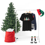 Christmas Shirts/ Watercolor 3 Pine Trees Stripe, Holly Leaves, Snowflakes T shirts