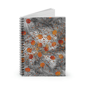 Halloween Journal/ Orange Glam Jack Olantern Pumpkins Confetti Gray Grunge Notebook/ Diary Gift