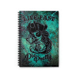 Pirate Sugar Skull Journal/ Gothic Grunge Live Fast Die Pretty Notebook/ Diary Gift