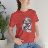 Valentine Shirts/ Gothic Tic Tac Toe Bones And Roses On Marbled Gray Paint Brushstrokes T shirts