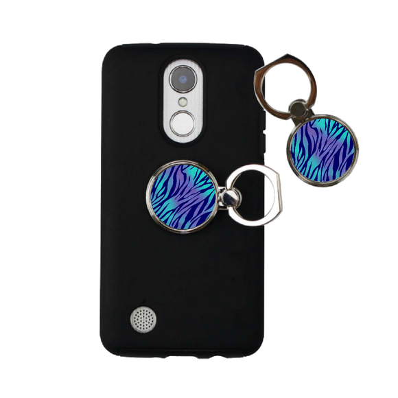 Animal Print Phone Ring Holder/ Zebra Print Blue, Purple Ring Stand/ Psychedelic Wild Animal Print Finger Ring Phone Stand Gift