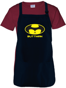 Batman Buttman Apron Gift/ Funny Batman Logo Adult BBQ/ Cooking Adjustable Apron