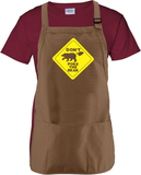 Don't Poke The Bear Cooking Apron Gift/ Funny Caution Sign With Finger Poking A Bear Adjustable Apron