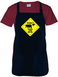 Don't Poke The Bear Cooking Apron Gift/ Funny Caution Sign With Finger Poking A Bear Adjustable Apron