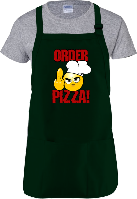 Pizza Apron Gift/ Angry Chef Adult BBQ/ Funny Emoji Cooking Adjustable Apron