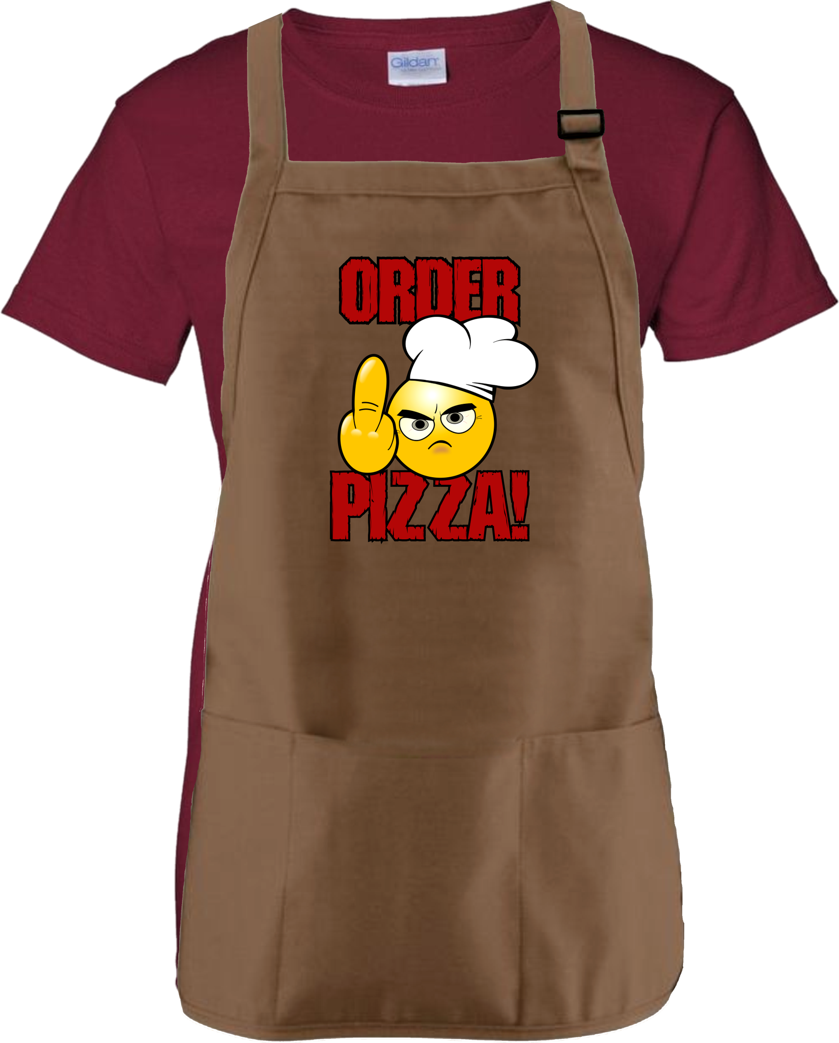 Don't Worry I Ordered Pizza Just In Case Funny Cooking Humor Graphic Novelty  Kitchen Accessories (Oven Mitt + Apron) 