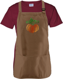 Filigree Pumpkin Autumn Apron/ Fall Swirl Metallic Orange And Green Pumpkin BBQ/ Cooking Adjustable Apron