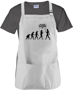 Funny Evolution Apron Gift/ Evolution Of Man Adult BBQ/ Funny Go Back We Screwed Everything Up Adjustable Apron