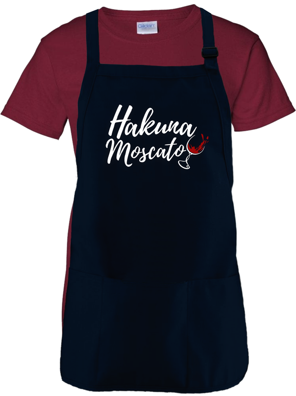 Hakuna Moscato Apron Gift/ Funny Wine Drinking Hakuna Matata BBQ Adjustable Apron
