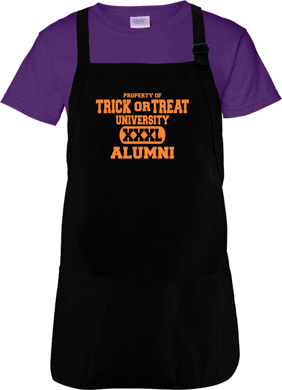 Halloween Apron/ Property Of Trick Or Treat University Alumni Funny Party BBQ/ Cooking Adjustable Apron
