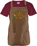 Hello Fall Autumn Apron/ Metallic Gold, Orange And Green Rustic Fall Leaves BBQ/ Cooking Adjustable Apron