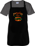 Pumpkin Spice Autumn Apron/ Metallic Orange And Green Rustic Fall Pumpkin BBQ/ Cooking Adjustable Apron