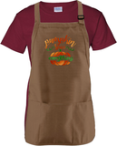 Pumpkin Spice Autumn Apron/ Metallic Orange And Green Rustic Fall Pumpkin BBQ/ Cooking Adjustable Apron