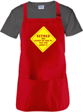 Retirement Apron Gift/ Warning Retired And plenty Of Time To Tell You About It Adult BBQ/ Cooking Adjustable Funny Apron