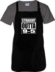 Funny Retirement Apron/ Retired  Straight Outta 9-5 Cooking Adjustable Apron Retirement Party Gift Idea