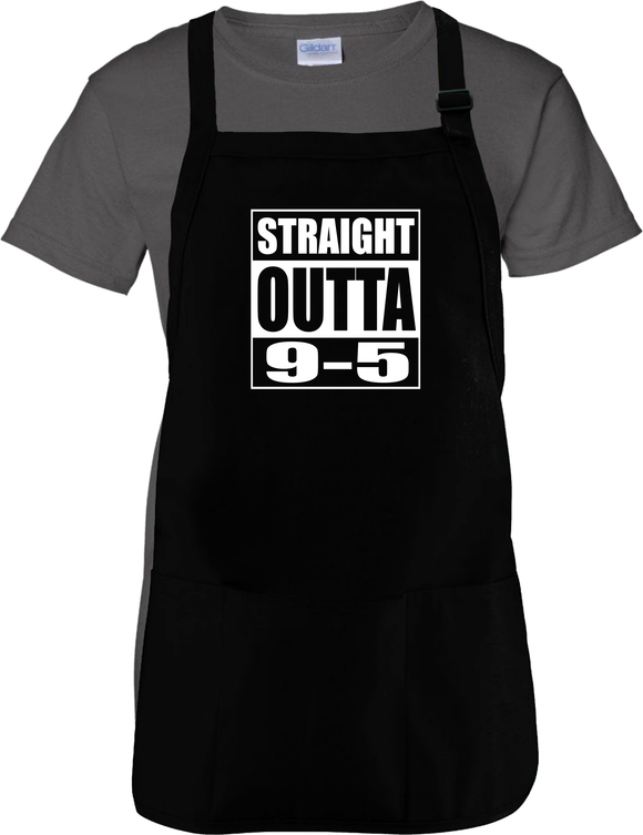 Funny Retirement Apron/ Retired  Straight Outta 9-5 Cooking Adjustable Apron Retirement Party Gift Idea