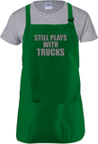 Funny Still Plays With Trucks Cooking Apron Gift/Mechanic, Truck Guy Adjustable Apron