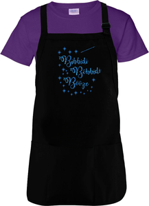Disney Bibbidi Bobbidi Booze Apron/ Funny Aqua Blue Glitter Disney Drinking Cinderella Fairy Godmother BBQ/ Cooking Adjustable Apron