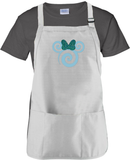 Disney Aqua Minnie Mouse Apron/ Arendelle Swirl Glitter Bow Minnie BBQ/ Cooking Adjustable Apron
