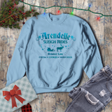 Arendelle Aqua Sleigh Rides Frozen Sweatshirt/ Disney Frozen Sven Shirt/ Christmas Holiday Fleece Sweater