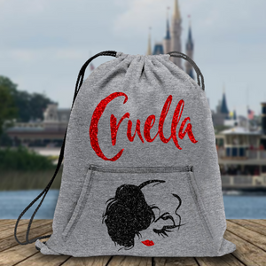 Disney Cruella De Vil Backpack/ Estella Glitter Red Villain Tote Park Bag