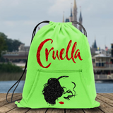 Disney Cruella De Vil Backpack/ Estella Glitter Red Villain Tote Park Bag