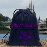 Disney Haunted Mansion Backpack/ Purple Holographic Foolish Mortal Tote Park Bag