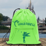 Disney Tinkerbell Backpack/ Glitter Green Tinkerbell Fairy Tote Vacation Park Bag