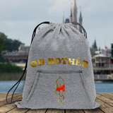 Disney Winnie The Pooh Backpack/ Oh Bother Pooh Bear Antique Gold Drawstring Fleece Tote Park Bag