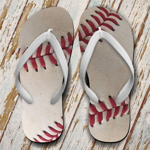 Baseball Flip Flops/ Baseball Gift/ Baseball Mom Flip Flops/ Baseball Seams Flip Flops/ Baseball Stitches Flip Flops