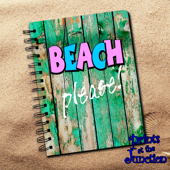 BEACH Please Journal/ Tropical Spiral Journal Gift/ Beach Diary Notebook/ Beach Please Summer Vacation Writing Journal Gift/ Beach Life Diary