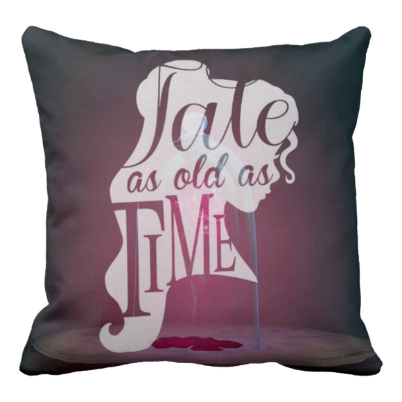 Disney Belle Beauty And The Beast Pillow/ Disney Enchanted Rose Princess Room Décor/ Disney Quote Throw Pillow/ Belle Silhouette Throw Pillow
