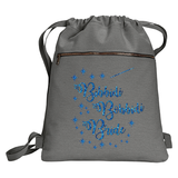 Disney Bibbidi Bobbidi Bride Backpack/ Blue Glitter Disney Bride Cinderella Fairy Godmother Vacation Travel Park Bag Gift