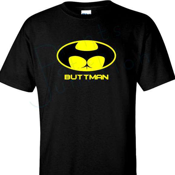 Buttman/ Batman T-Shirt/ Funny Batman Gift/ Batman Logo T-Shirt/ Superhero T-Shirt/ Batman Classic T-Shirt