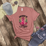 Breast Cancer Awareness Shirts/ Nautical Pink Anchor In Hope And Ribbon T Shirts