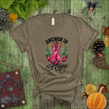 Breast Cancer Awareness Shirts/ Nautical Pink Anchor In Hope And Ribbon T Shirts