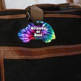 Disney Tie Dye Car Bag Tag/ Personalized Tie Dye Luggage Tag/ Disney Vacation Rainbow Car Shaped Travel Bag ID Tag