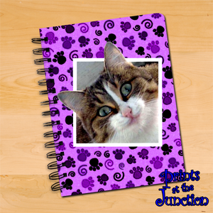 Funny Cat Journal Gift/ Happy Cat Selfie Photo Journal/ Funny Close Up Cat Selfie Photo Notebook/ Spiral Journal Gift/ Cat Lover Gift