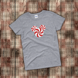 Disney Christmas Shirts/ Peppermint Mickey T-Shirts/ Glitter Red Candy Swirl Winter Holiday Party Top Christmas Gift