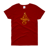 Christmas Shirts/ Glitter Gold Tree T-Shirts/ Believe Swirly Flourish Tree Winter Holiday Party Top Christmas Gift