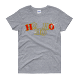 Christmas Shirts/ Santa Quote HO HO HO T-Shirts/ Glitter Gold And Red Holiday Top Christmas Gift