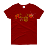 Christmas Shirts/ Santa Quote HO HO HO T-Shirts/ Glitter Gold And Red Holiday Top Christmas Gift