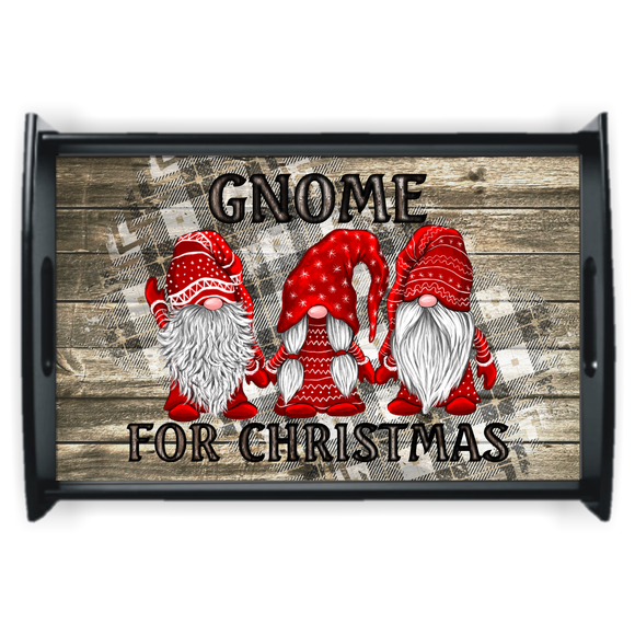 Christmas Gnome Wood Serving Tray Gift/ Gnome For Christmas Plaid Rustic Country Holiday Farmhouse Décor Coffee Table/ Cookie Tray