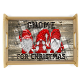 Christmas Gnome Wood Serving Tray Gift/ Gnome For Christmas Plaid Rustic Country Holiday Farmhouse Décor Coffee Table/ Cookie Tray