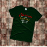 Christmas Shirts/ Gold Glitter Funny T-Shirts/ Christmas Is Too Sparkly Said No One Ever Winter Holiday Party Top Christmas Gift