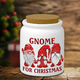 Christmas Ceramic Jar/ Gnome For Christmas Creamer/ Sugar/ Spice Jar With Cork Lid Country Holiday Farmhouse Kitchen Gift