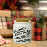 Christmas Ceramic Jar/ St. Nick’s Old Fashion Retro Santa Chimney Vintage Sugar/ Spice Jar With Cork Lid Country Holiday Farmhouse Kitchen