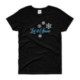 Christmas Shirts/ Glitter Let It Snow T-Shirts/ Silver Snowflake Winter Bling Holiday Top Christmas Gift