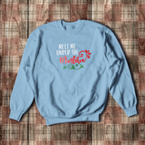 Christmas Mistletoe Sweatshirt/ Holiday Meet Me Under The Mistletoe Fleece Sweater/ Metallic Red, Green Bling Top