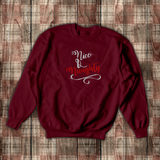 Christmas Nice And Naughty Sweatshirt/ Holiday Bling Glitter Silver And Red Naughty List Fleece Sweater